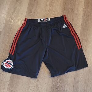 Adidas D-League Utah Flash XL + 2 Men's Black Game Shorts with Red Stripes NBDL